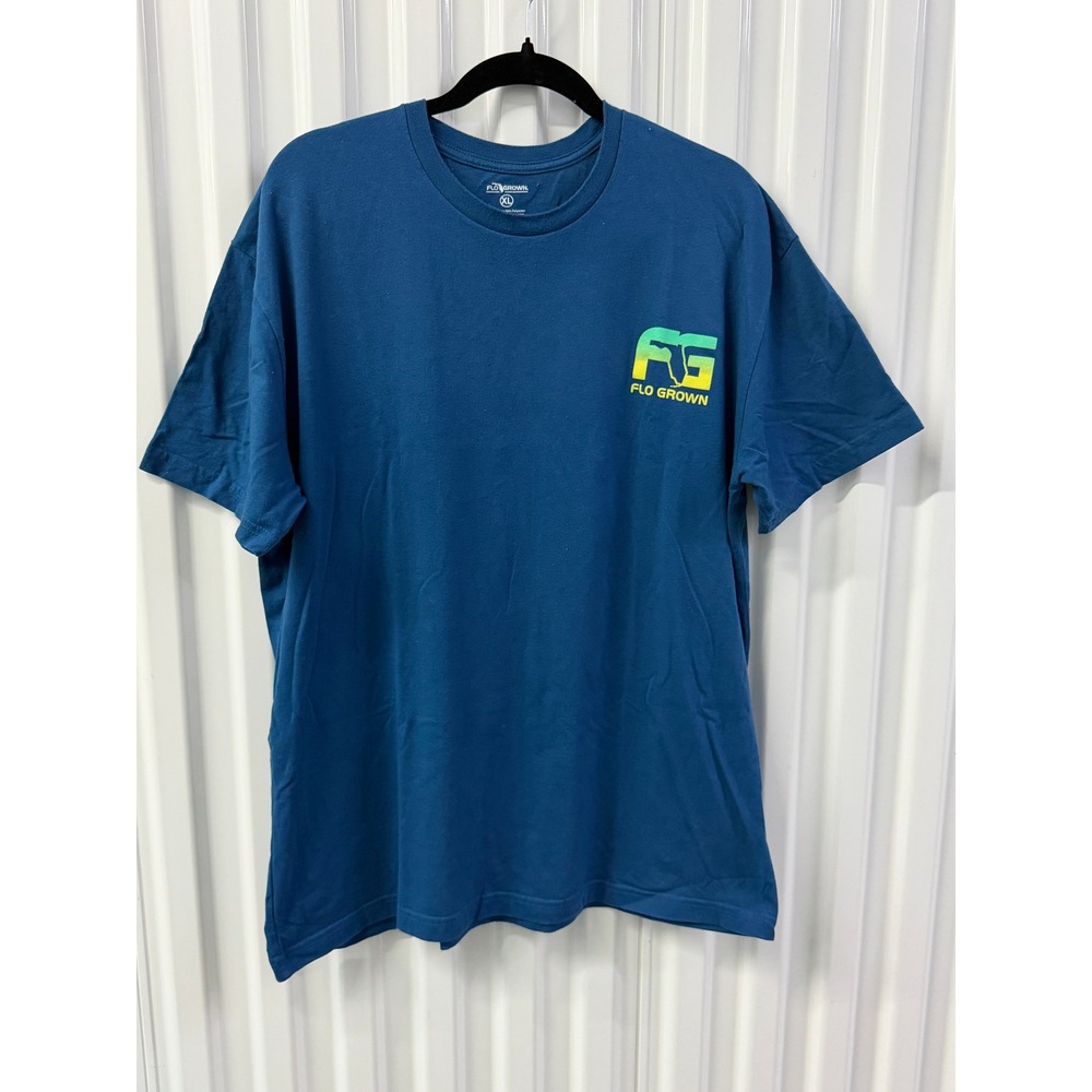 FloGrown T-Shirt Mens XL Blue Good Mahi Mahi Graphic Short Sleeve Florida Tee